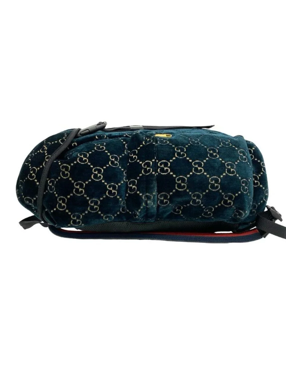 Gucci GG Velvet Velour Leather Backpack Green Black